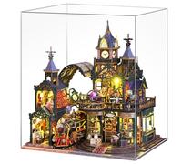 Spilay Kit de maison de poupée miniature à faire soi-même, modèle de maison de poupée à l'échelle 1:24 avec housse anti-poussière et boîte à musique, meilleur cadeau de Noël ou d'anniversaire