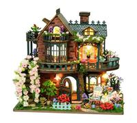 Spilay Kit de maison de poupée miniature, modèle de villa moderne avec boîte à musique, maison de poupée créative à l'échelle 1:24, meilleur cadeau de Noël et d'anniversaire pour les amoureux, garçons