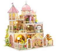 Spilay - Kit de maison miniature à faire soi-même, Kit de maison de poupée miniature du Château de Windsor avec éclairage LED, Mini kit de construction de maison pour coin de livre pour adulte