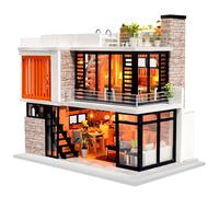 Spilay Kit de maison miniature à faire soi-même, mini maison de poupées en bois avec meubles et boîte à musique, maison de poupée créative à l'échelle 1:24, cadeau de Noël ou d'anniversaire à partir