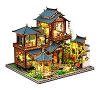 Spilay Kit de maison miniature pour adultes, kit de maison miniature à faire soi-même avec lumière LED et housse anti-poussière, puzzle 3D créatif pour relaxation et décoration de bureau, cadeau