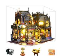 Spilay Kit maison de poupée miniature à faire soi-même avec meubles en bois, couvercle anti-poussière, boîte à musique et LED, cadeaux faits à la main pour anniversaires, Noël et Saint-Valentin