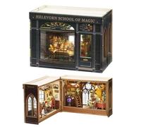 Spilay Kit maison de poupée miniature à faire soi-même avec meubles en bois et LED DIY Dollhouse Kit fait à la main Cadeaux d'anniversaire, de Noël et de Saint-Valentin Série Magic House (destin
