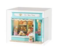 Spilay Kit maison de poupée miniature à faire soi-même avec meubles en bois, housse anti-poussière et LED, boîte à musique, kit de maison de poupée à faire soi-même, travaux manuels, cadeaux