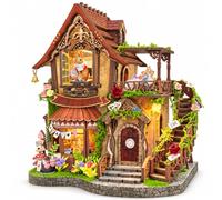 Spilay Kits de maison miniature pour adultes, maison de poupées Dreamy | avec lumière LED, modèle de puzzle en bois 3D, décoration de maison pour bureau et bibliothèque, projet d'artisanat relaxant