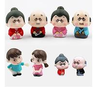 Spilay Lot de 6 figurines miniatures Jolies figurines japonaises pour grandsparents et amoureux Pour décoration de maison de poupée Accessoires de décoration pour micro paysage bonsaï et cour