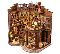 Spilay Maison de poupée miniature, kit de bricolage, maison de poupée créative à l'échelle 1:24, meilleur cadeau de Noël, d'anniversaire pour garçons et filles (salle de livres de rêve)