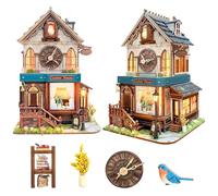 Spilay Maison miniature à faire soi-même, kit de construction de maison de poupée avec meubles en bois, 1:24, jouet créatif en bois pour adultes ami amoureux cadeau d'anniversaire (maison pour horloge