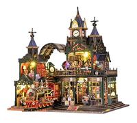 Spilay Maison miniature en bois 3D Château d'Édimbourg - Maison miniature avec lumière LED et capot de protection contre la poussière - Kit de bricolage créatif pour adultes (Noël, Saint-Valentin
