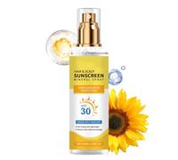 Spill de crème solaire du cuir chevelu, brume de protection solaire aux cheveux, SPF 30 Bouclier UV, formule sans graphique non grasse, compacte et prêt pour le voyage, 100 ml, idéal pour les sports e