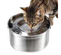 Spill Proof Dog Water Bowl - Floating Disc Stainless Steel Drinking Dish | Stainless Steel, Floating Disc Water Bowl With Non Slip Base For Dogs And Cats, Helps Reduce Splashing At Home, Cars And Trav
