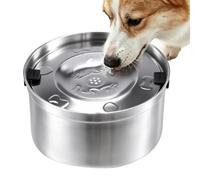 Spill Proof Dog Water Bowl, Floating Disk Stainless Pet Dish, Anti Splash N