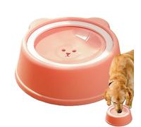 Spill-Proof Dog Water Bowl, Slow Drinking Feeder, No-Tip Pet Bowl, Non-Slip Base, Floating Disk Design for Dogs and Cats, for Home Or -The-Go Hydration, 24x24x8.3cm Pink Gray