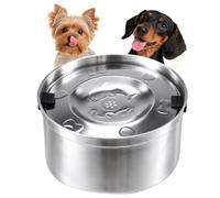 Spill Proof Dog Water Bowl with - Floating Disk Stainless Steel Drinking