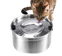 Spill Proof Dog Water Bowl with Floating Disk Stainless Steel Pet Dish