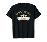 Spill The Tea Funny Goose Gossip Vintage Cottagecore Aesthet T-Shirt