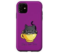 Spill The Tea Tasse à thé Motif Chat Mignon dans l'après-midi Coque pour iPhone 11