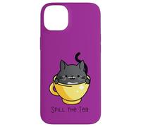 Spill The Tea Tasse à thé Motif Chat Mignon dans l'après-midi Coque pour iPhone 14 Plus