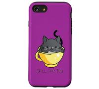 Spill The Tea Tasse à thé Motif Chat Mignon dans l'après-midi Coque pour iPhone SE (2020) / 7/8