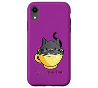 Spill The Tea Tasse à thé Motif Chat Mignon dans l'après-midi Coque pour iPhone XR