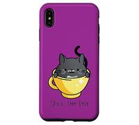 Spill The Tea Tasse à thé Motif Chat Mignon dans l'après-midi Coque pour iPhone XS Max