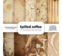 Spilled coffee scrapbook paper: Double-Sided Decorative Craft Papers for Junk Journals, Wrapping, Card Making, Mixed Media & More