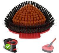 Spin Balai à récurer de rechange compatible avec vileda Turbo Balai à franges et brosses de sol Bublador Triangle Poils durs Brosse de nettoyage pour salle de bain, cuisine, piscine, garage, terrasse