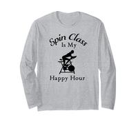 Spin Class is My Happy Hour Cool Spin Class Cycling Manche Longue