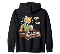Spin, Fox! Groovy Animal DJ Tourne-Disque Musique Sweat à Capuche