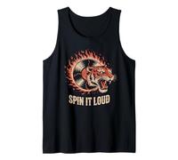 Spin Loud Tiger Disque vinyle DJ rétro Débardeur