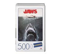 Spin Master 500-Piece in Plastic Steven Spielberg Jaws Movie Puzzle 500 pièces en Plastique rétro Blockbuster VHS Video Case, 6058946