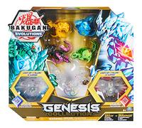 Bakugan Evolutions, Coffret Genesis Collection, 2 figurines articulées lumineuses, 4 exclusifs, 2 Nanogan, 8 cartes et 4 BakuCores, jouets pour garçons à partir de 6 ans