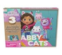 Gabby et la Maison Magique - Boîte 3 Puzzles Bois FSC Gabby Chat - Jeu de Société à Construire - Puzzle Enfant 24 Pièces Par Puzzle - Jouet Enfant 3 Ans Et +