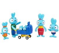 Spin Master Brave Bunnies Family Lot de 5 Figurines de la Famille des Lapins (Ma, Pa, Bop, Boo et Les bébés dans la Poussette), Jouets pour garçons et Filles à partir de 3 Ans