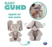 Spin Master - Cache-Cache Flappy L'Éléphant Gund, Peluche Interactive pour Bébé avec Effet Cache-Cache, Oreilles qui se Baissent, Lavable, 20 cm, Dès 10 Mois