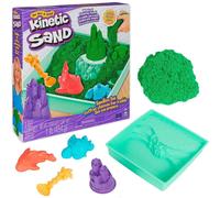 Kinetic Sand, Ensemble bac à Sable avec Sable de Jeu Vert de 0,5 kg, 4 Outils et moules, Rangement, Jouets sensoriels pour Enfants à partir de 3 Ans