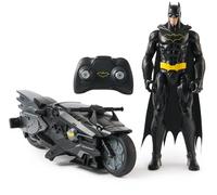 Spin Master DC Comics - Batcycle RC + Figurine Batman 30 Cm - Batman Figurine Articulée - Créez Vos Propres Combats Masqués - Super Héros - Jouet À Collectionner - Jouet Enfant 4 Ans Et +