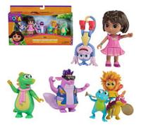 Dora - Coffret Cadeau Amis Fantastiques - 5 Figurines avec L’Héroïne, Babouche Tico Véra Et Le Trio Fiesta - Figurine À Collectionner - Dessin Animé Jouet Maison De Poupée - Jouet Enfant 3 Ans Et +