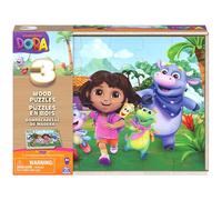 Spin Master Games, Dora Lot de 3 puzzles en bois - 24 pièces chacun - Puzzles pour enfants - Jouets pour filles et garçons d'âge préscolaire à partir de 3 ans