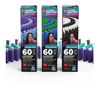 Spin Master Games, Lily Hevesh H5 Domino Creations, ensemble de dominos colorés de 180 pièces, lot de 3 paquets de 60 pièces, jeux familiaux pour enfants de 5 ans et plus