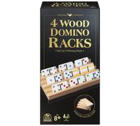 Spin Master Games Lot de 4 plateaux de dominos en bois pour dominos de train mexicain Jeu de dominos classique