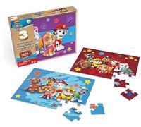 Spin Master Games- Paw Patrol, Coffret de 3 24 pièces, Puzzles boîte de Rangement en Bois transportable, Chase, Marcus, Stella, Ruben, pour Enfants à partir de 4 Ans, 6066794
