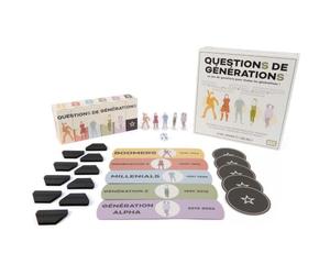 Spin Master Games - Questions De Générations - Jeu De Société Familial | Jeu De Plateau Pour Toutes Les Générations - 2000 Questions Et 100 Défis Amusants - À Partir De 4 Joueurs - Dès 8 Ans