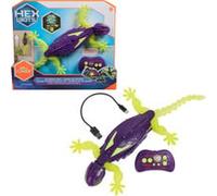 HEX BOTS - Gecko Radiocommandé Phosphorescent Qui Rampe sur Le Sol Et Les Murs - Lézard Télécommandé avec Yeux Lumineux - Pilotage Facile - Câble USB Inclus - Jouet Enfant 4 Ans et +