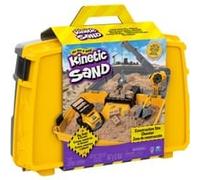 Kinetic Sand Sable Magique - Mallette de Construction 907 G + 3 Accessoires - Emportez Votre Sable À Modeler Partout & Sculptez Vos Créations comme De La Pâte À Modeler - Jouet Enfant 3 Ans Et +