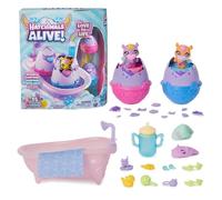 Spin Master – Jouet Hatchimals Alive – Pack 2 œufs Douche Color Change, 2 figurines +15 accessoires