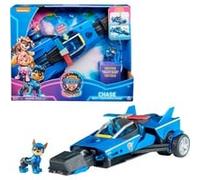 PAW Patrol - La Super Patrouille Le Film - Véhicule Deluxe Chase - Voiture Figurine Figurine Pat Patrouille À Collectionner - Sons Et Lumières - Pat Patrouille Jouet - Voiture pour Enfant 3 Ans et +