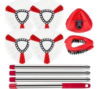 Spin Mop Lot de 4 têtes de Rechange pour Balai à Franges O Ceda et Viled EasyWring 1 Tank System,4 têtes de Balai à Franges Bleues,1 Brosse,1 Manche et 1 Base