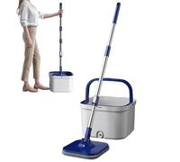 Spin Mop - Rotating Bucket System Separate Dirty Water Design | 360° Floor Cleaning Mop Hands Free Washing Drying Function for Wood, Tile, Hardwood Floors Or Home Cleaning, 42.91-51.18in