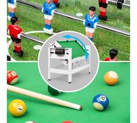 Spin table de jeux 2-en-1 billard Kicker, rotatif à 180° , pièce de jeu, blanche